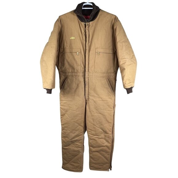 Wear Guard VTG Mens L Short 70s Canvas Pockets Quilted Coveralls Zip Work Wear - Picture 1 of 16